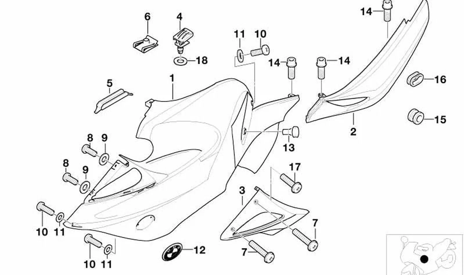 Cierre rápido OEM 46632328361 para BMW Motorrad R1100S, R1100RS. Original BMW Motorrad.