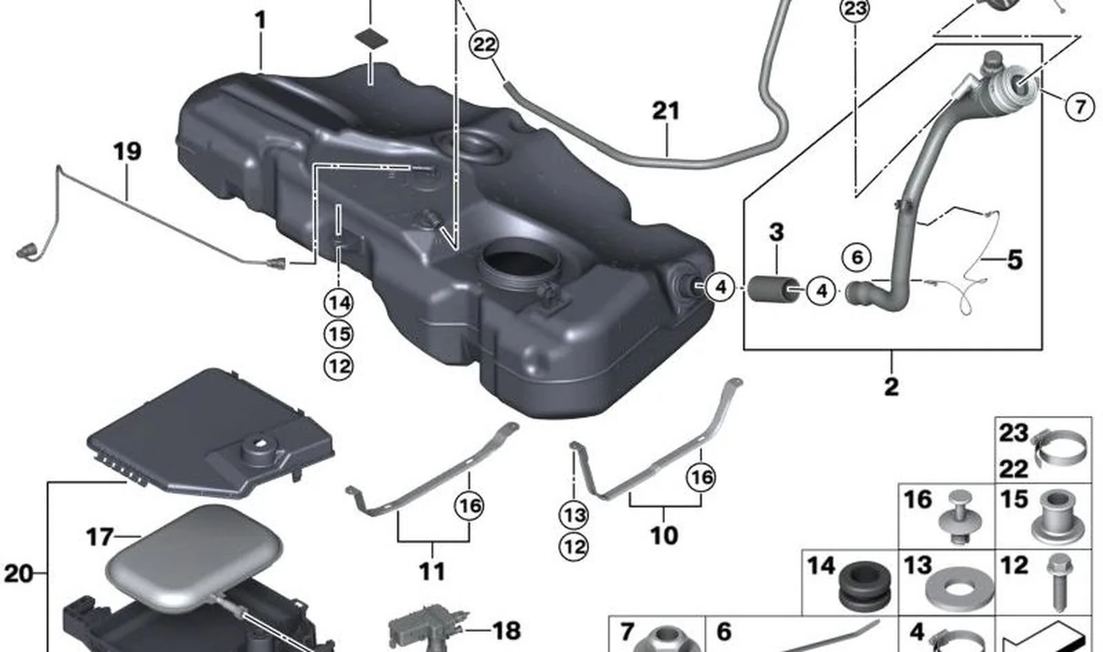 Cinta de sujeción depósito de combustible OEM 16116754637 para BMW Serie 1 E81, E87, E82, E88, Serie 3 E46, E90, E91… y más. Original BMW - Image 7