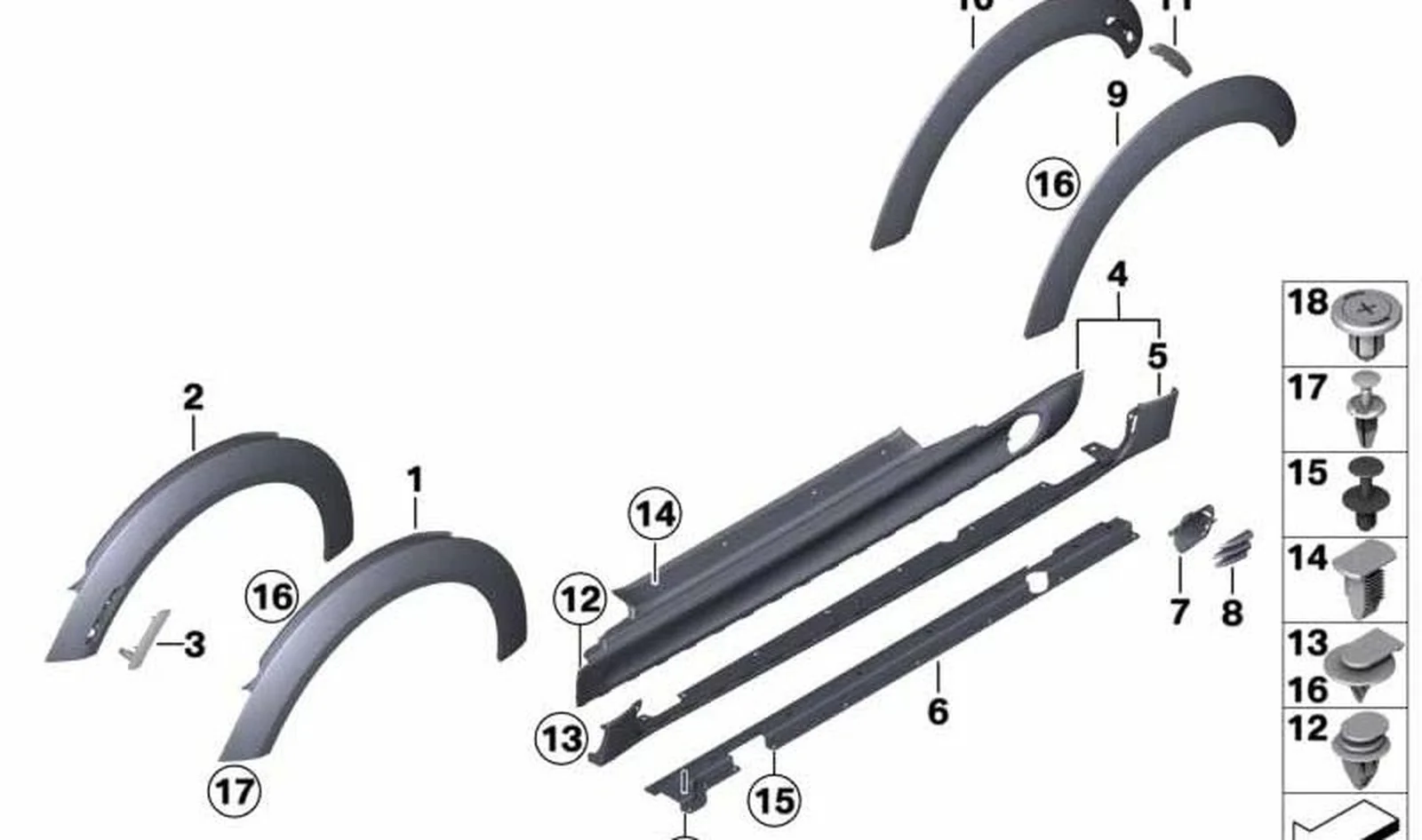 Clip de fijación OEM 07132757821 para MINI R50, R53, R56, Clubman R55, Cabrio R52, Coupé R58... y más. Original MINI. - Image 8