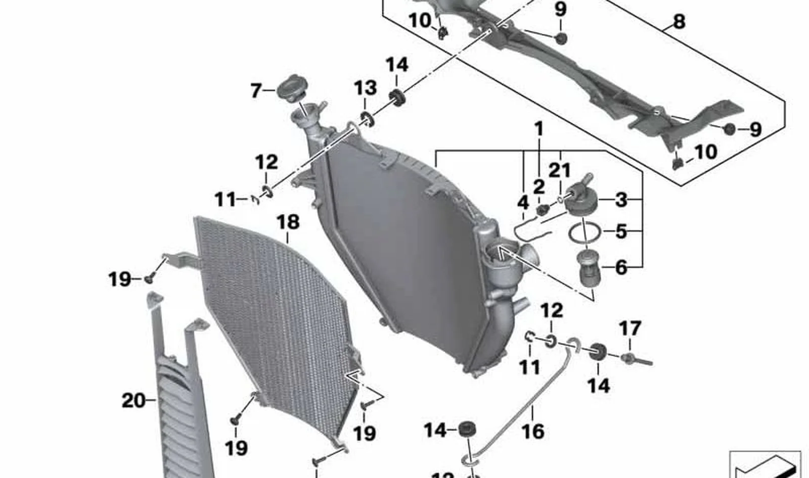 Clip elástico OEM 17117676963 para motos BMW K1200S, K1300S, K1200R, K1300R, K1600GT, K1600GTL... y más. Original BMW Motorrad.