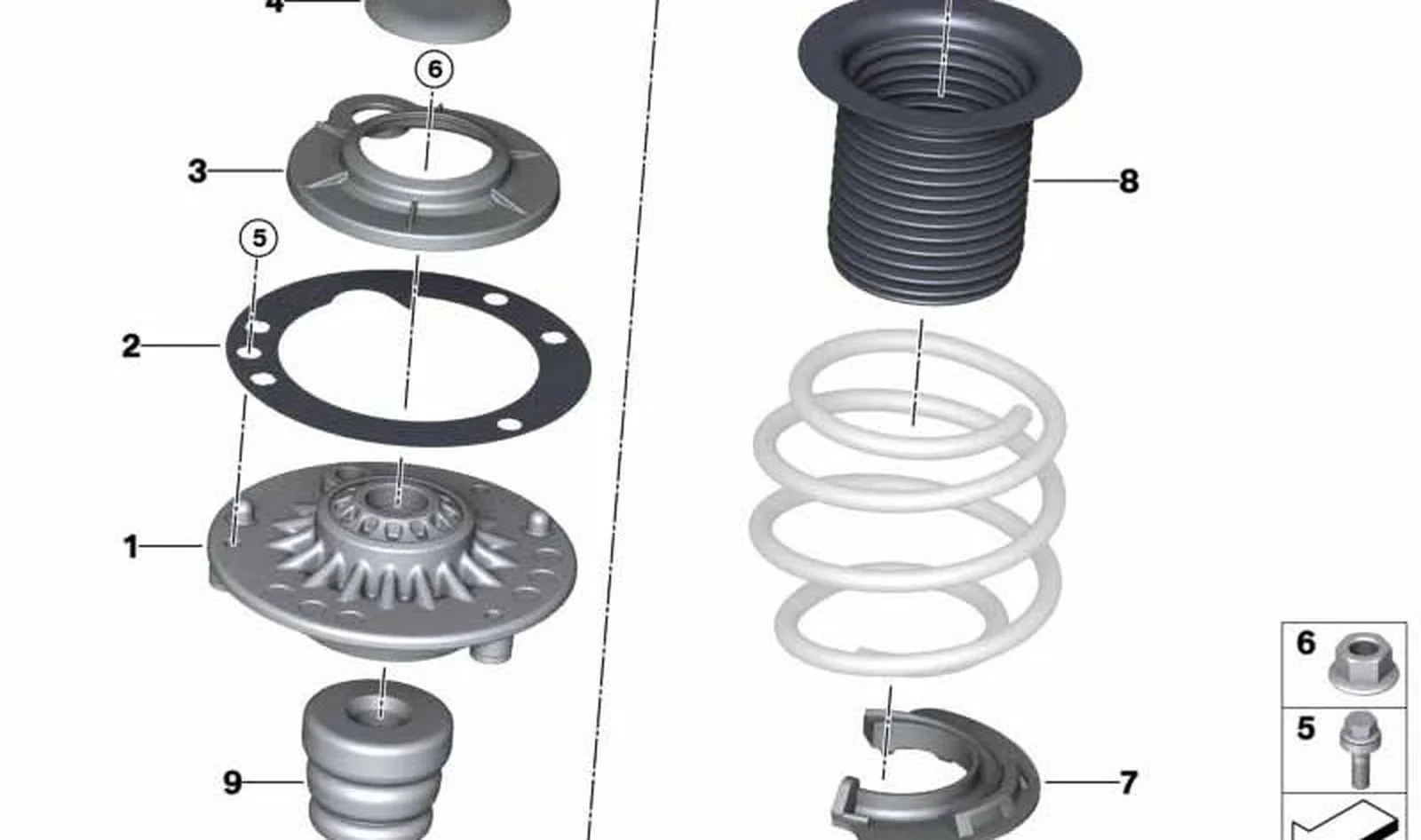 Cojinete de apoyo VDC delantero OEM 31305A04C11 para MINI F56, F55, Cabrio F57. Original MINI. - Image 9