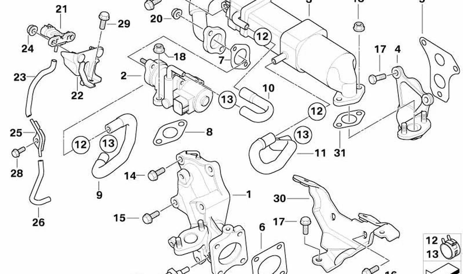 Colector de admisión OEM 11617798759 para MINI R50 One D (03/2003-07/2006). Original MINI.