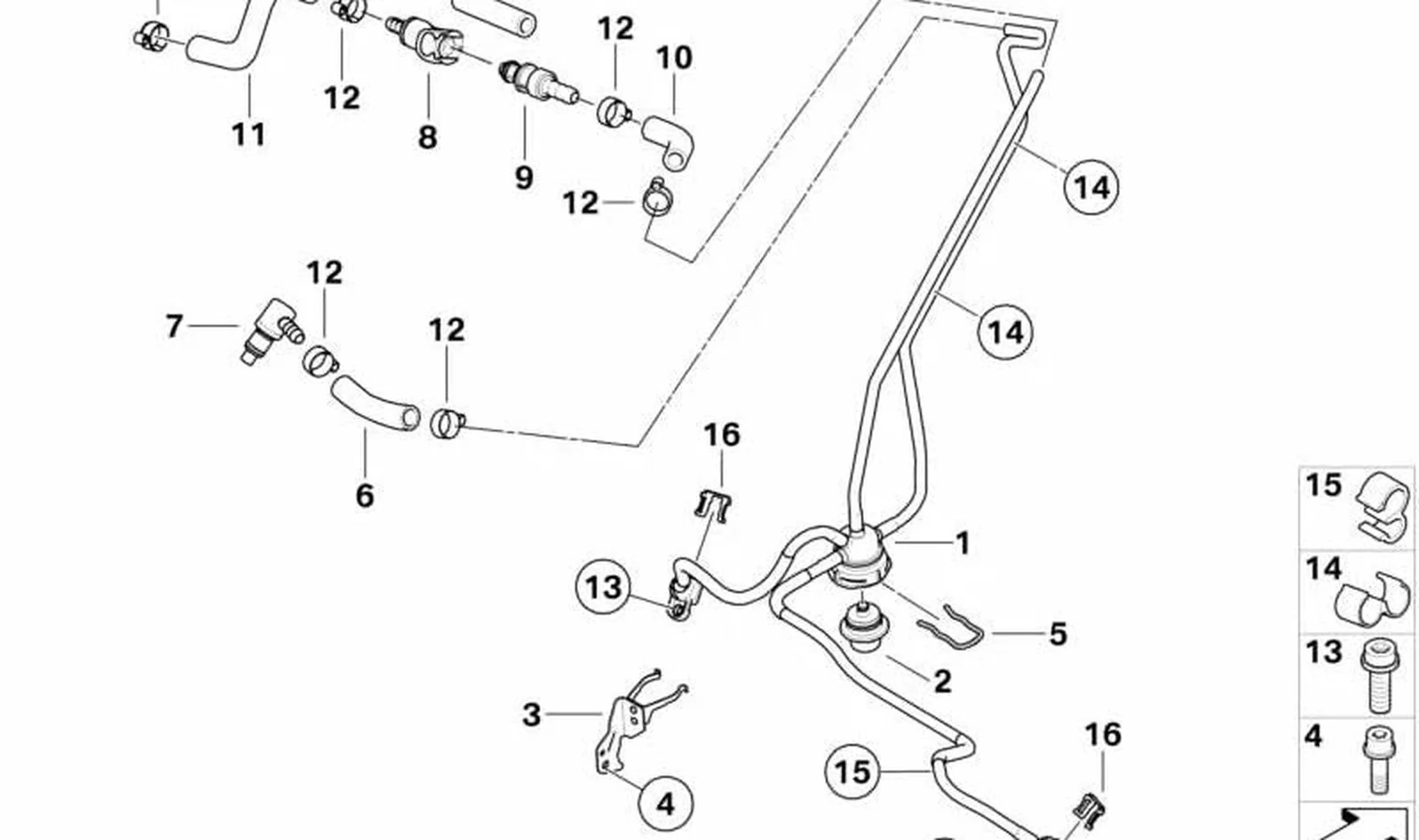 Colector de admisión OEM 13537695948 para motos BMW R1200RT, R900RT. Original BMW Motorrad.