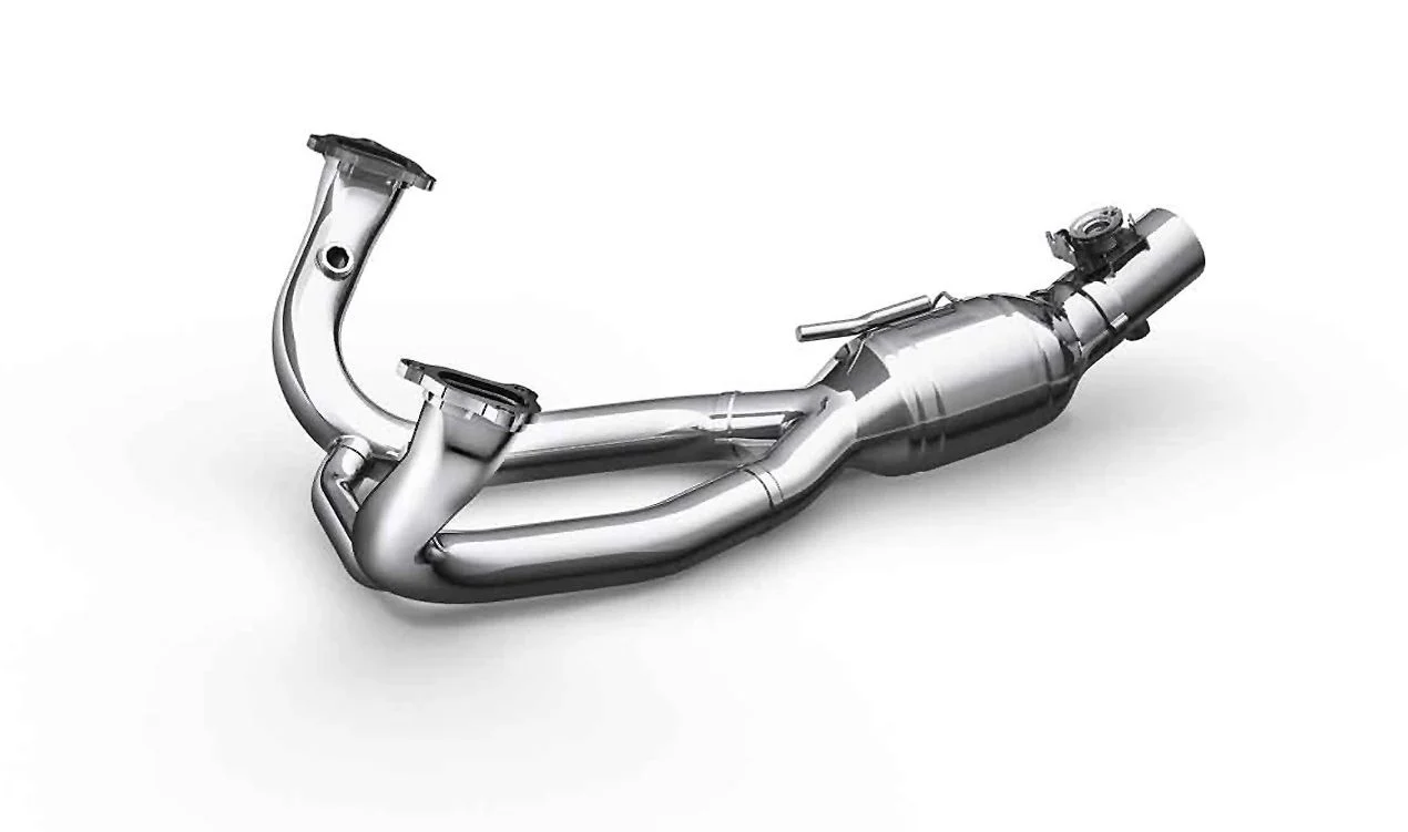 Colector de escape cromado OEM 18519829769 para motos BMW R 1250 GS, R 1250 GS Adventure, R 1250 RT, R 1250 R, R 1250 RS. Original BMW Motorrad.