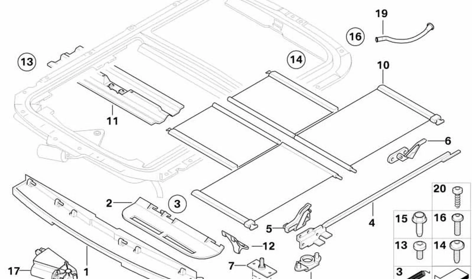 Colisa derecha techo corredizo OEM 54107049025 para MINI R50, R52, R53. Original MINI. - Image 4