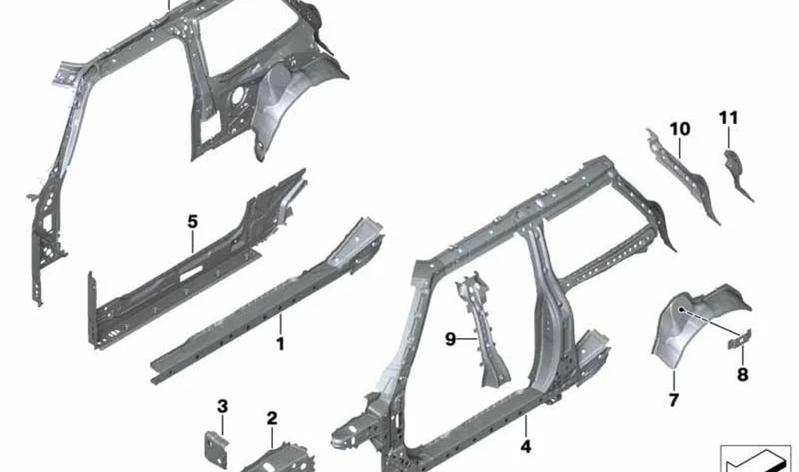 Columna C interior derecha OEM 41007407716 para MINI F56, F56 BEV, F56 LCI, F66... y más. Original MINI.