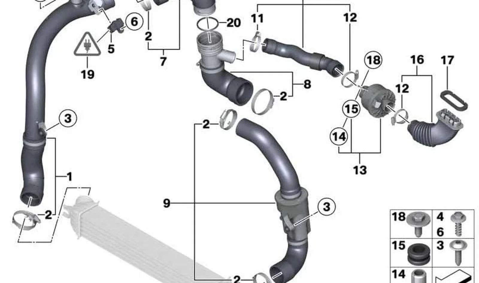 Conducción de aire de sobrealimentación OEM 13719804248 para MINI Countryman R60, Paceman R61. Original MINI. - Image 4