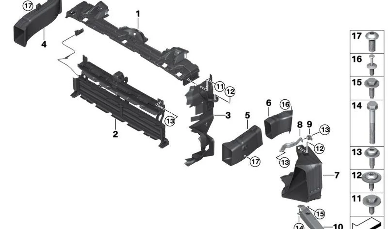 Conducto de aire freno izquierdo OEM 51119450825 para MINI F55, F56, F57 desde 03/2021. Original MINI.