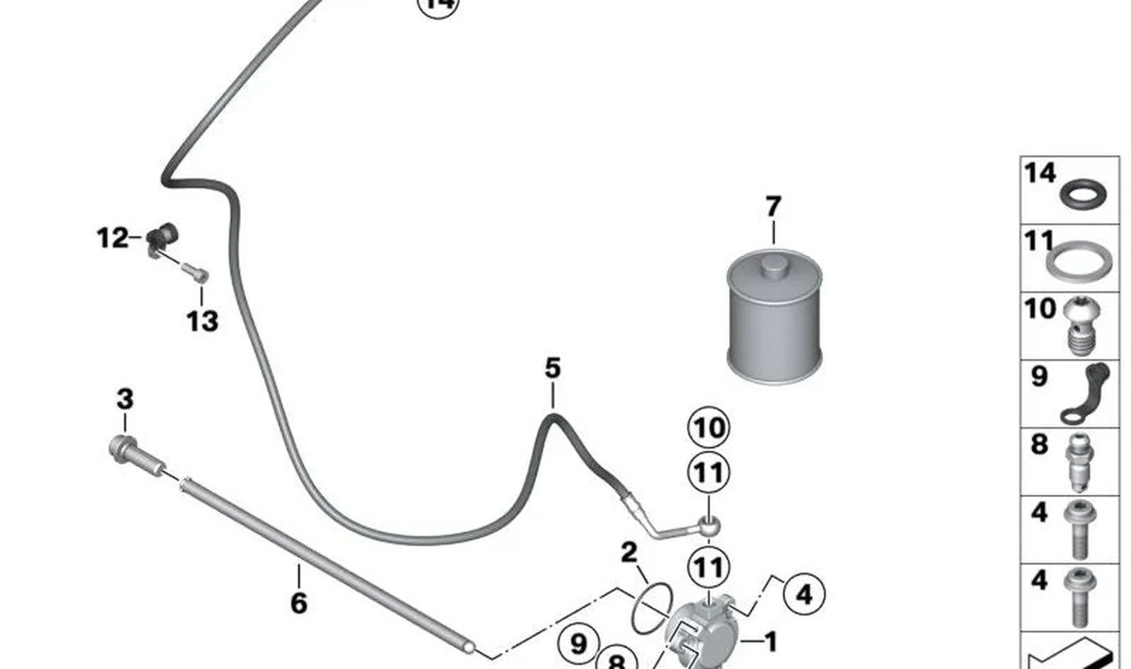 Conducto de embrague OEM 32728565076 para motos BMW K 1600 GT, K 1600 GTL, K 1600 Bagger. Original BMW Motorrad.