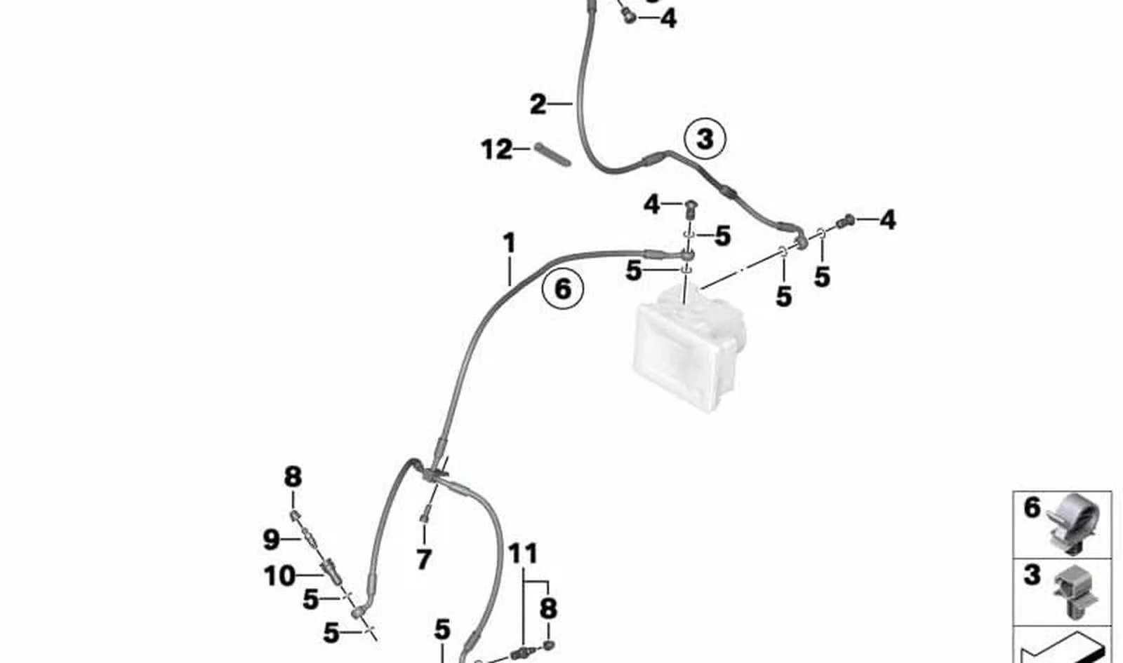 Conducto de freno delantero OEM 34325A929C5 para motos BMW R1200GS, R1250GS, R1200GS Adv., R1250GS Adv. Original BMW Motorrad.