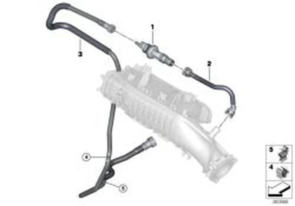 Conducto de ventilación con resonador OEM 13908638019 para MINI F56, F55, Countryman F60, BMW 2' F45, F46, X1 F48... y más. Original BMW y MINI.