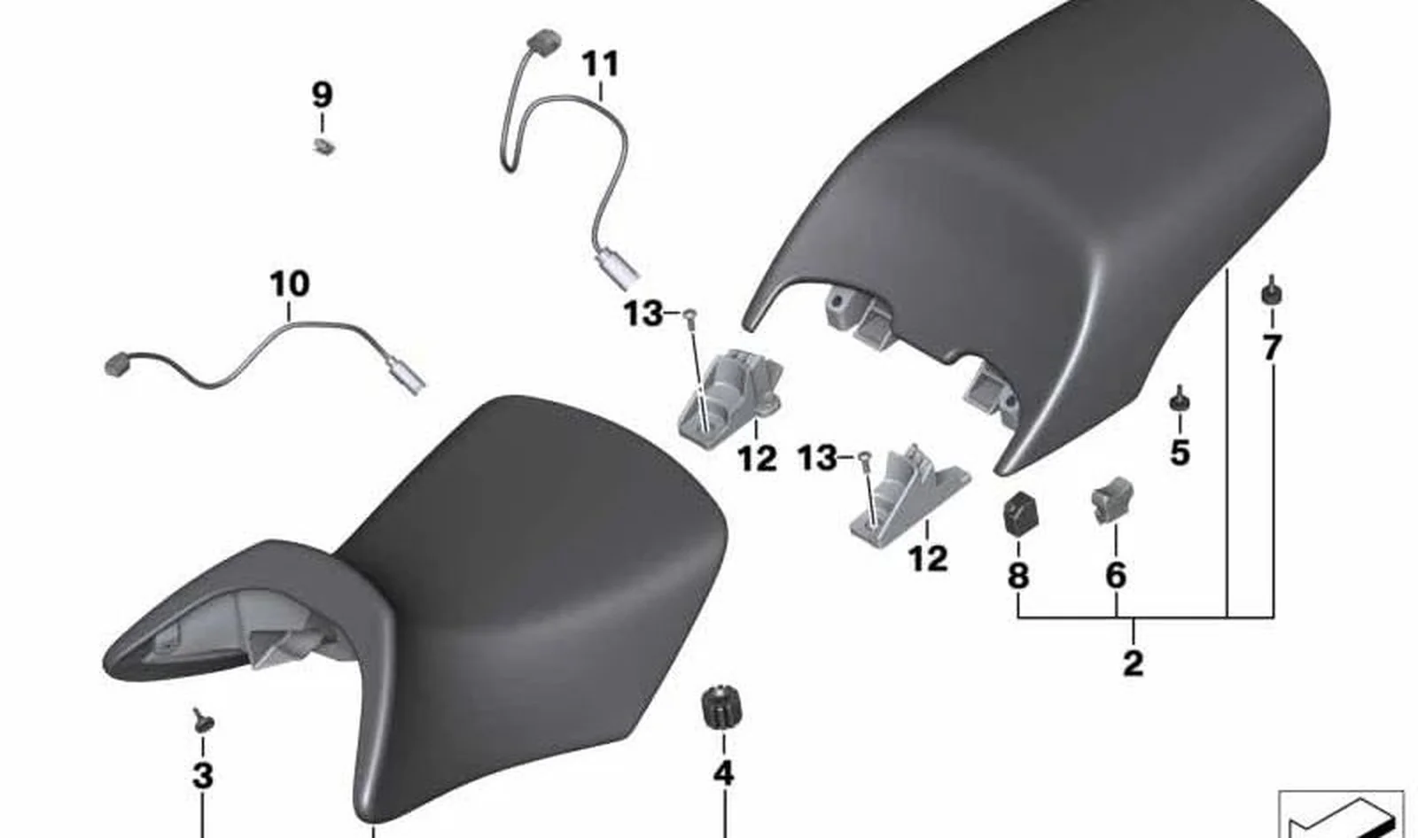 Conductor regulador derecho OEM 52537688810 para BMW Motorrad R 1200 RT, R 900 RT. Original BMW Motorrad.