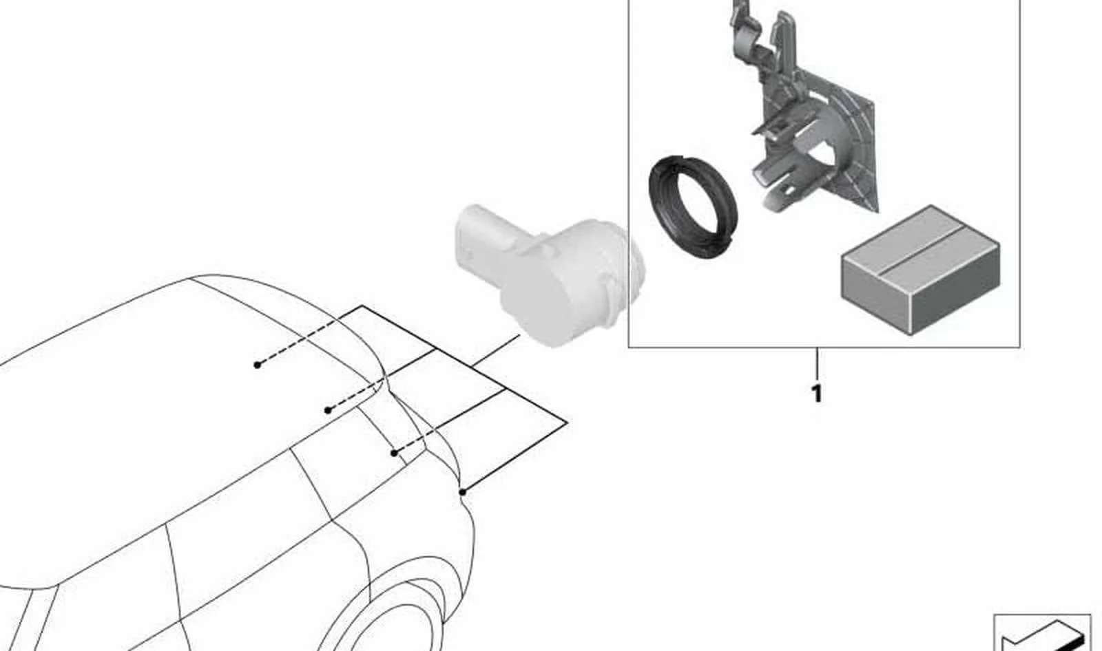 Conjunto de reequipamiento PDC trasero OEM 66202408603 para MINI Clubman F54, Countryman F60. Original MINI. - Image 2