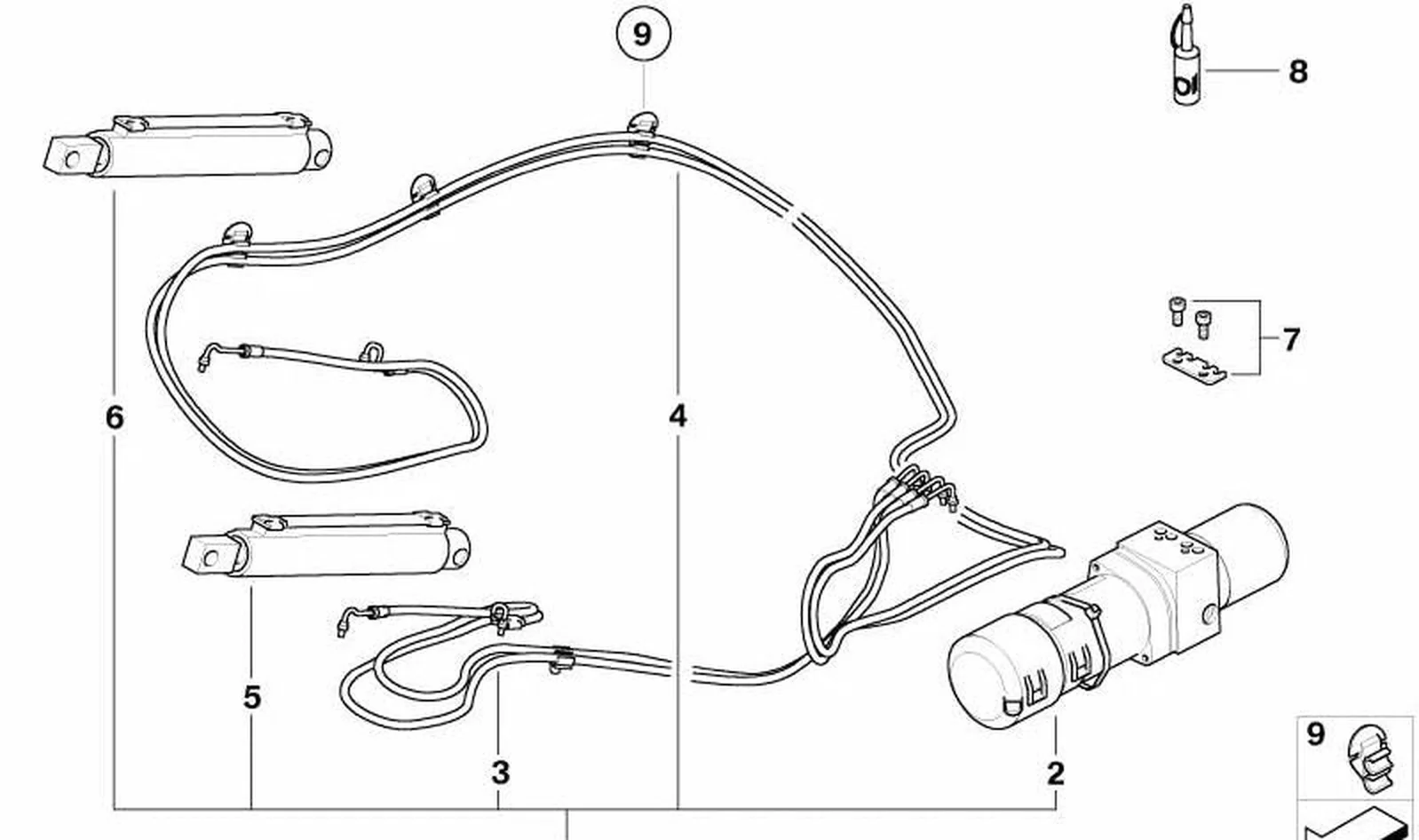 Conjunto de tubería hidráulica izquierdo OEM 54347162765 para MINI Cabrio R52 (11/2002 - 07/2008). Original MINI. - Image 4