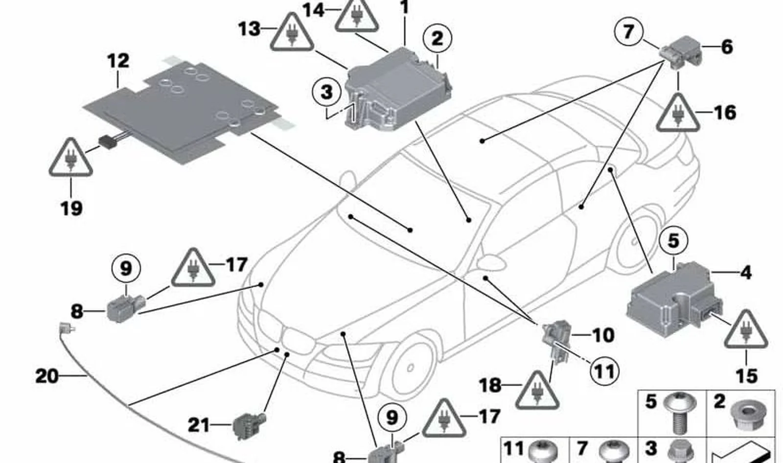 Controlador Roll-Over OEM 65779264926 para MINI Cabrio R57, R57 LCI, BMW 1 E88, 3 E93, 3 E93 LCI. Original BMW y MINI.