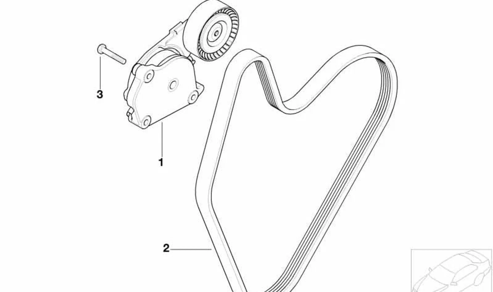 Correa poly-v OEM 11287526364 para MINI R50 Cooper, One 1.4l, One 1.6l (RC31, RC32, RA41, RA42) con motor W10. Original MINI.