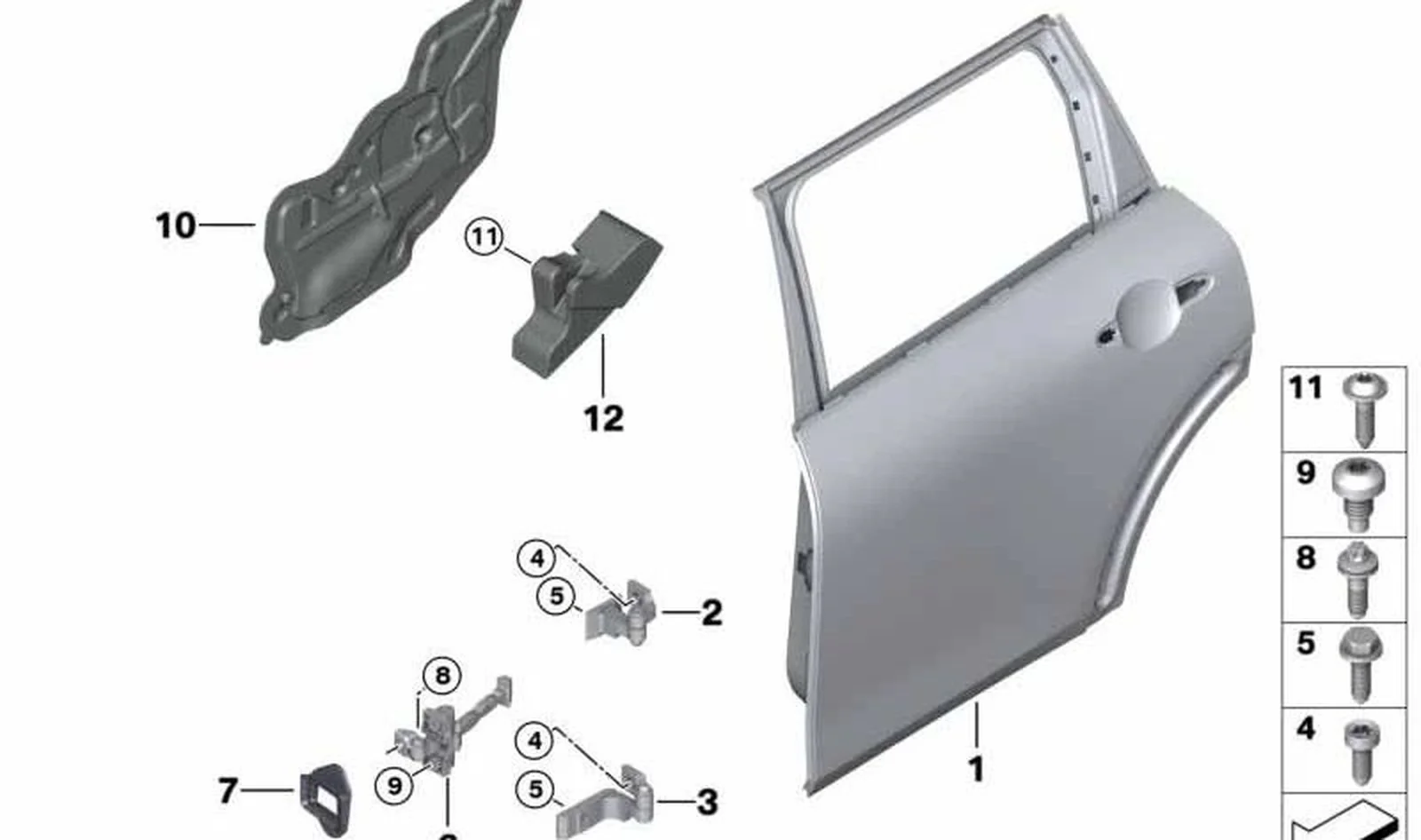 Crashpad puerta trasera derecha OEM 51227344230 para MINI Clubman F54 (11/2014-07/2019), F54 LCI (05/2018-02/2024). Original MINI.