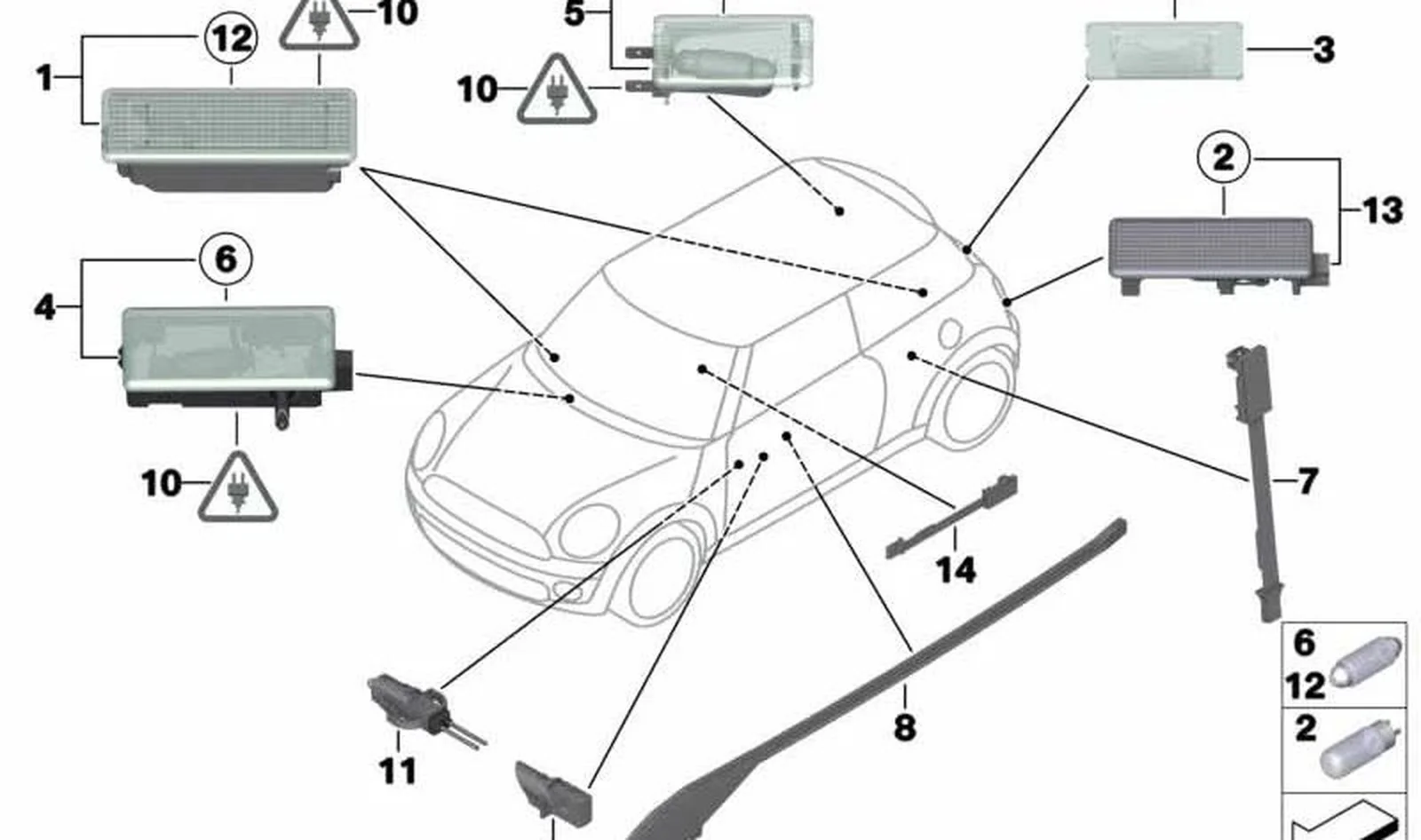 Cristal dispersor alumbrado matrÃcula OEM 51132756227 para MINI R56, R56 LCI, Cabrio R57, R57 LCI, Coupé R58, Roadster R59. Original MINI. - Image 2