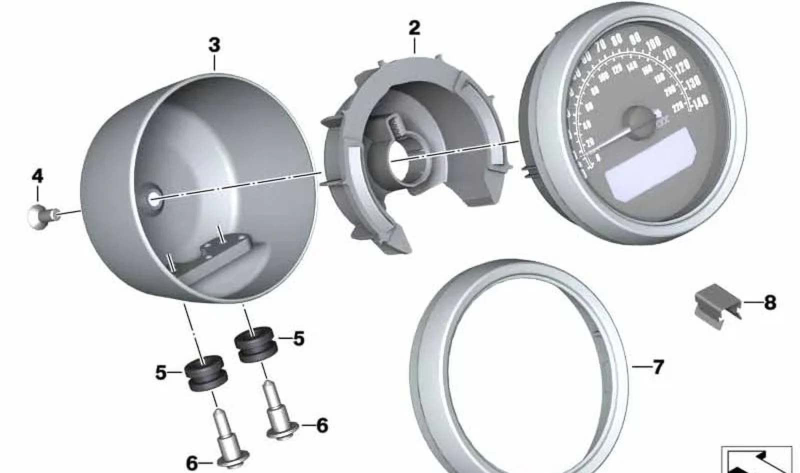 Cuadro de instrumentos OEM 62111691263 para motos BMW R nineT, R nineT Pure, R nineT Scrambler, R nineT Urban G/S... y más. Original BMW Motorrad.