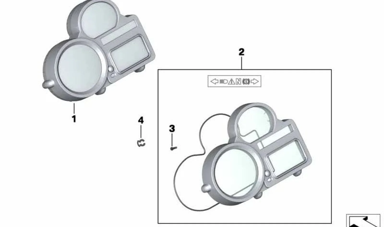 Cuadro de instrumentos OEM 62117718195 para motos BMW R 1200 GS, R 1200 GS Adventure (K25). Original BMW Motorrad.