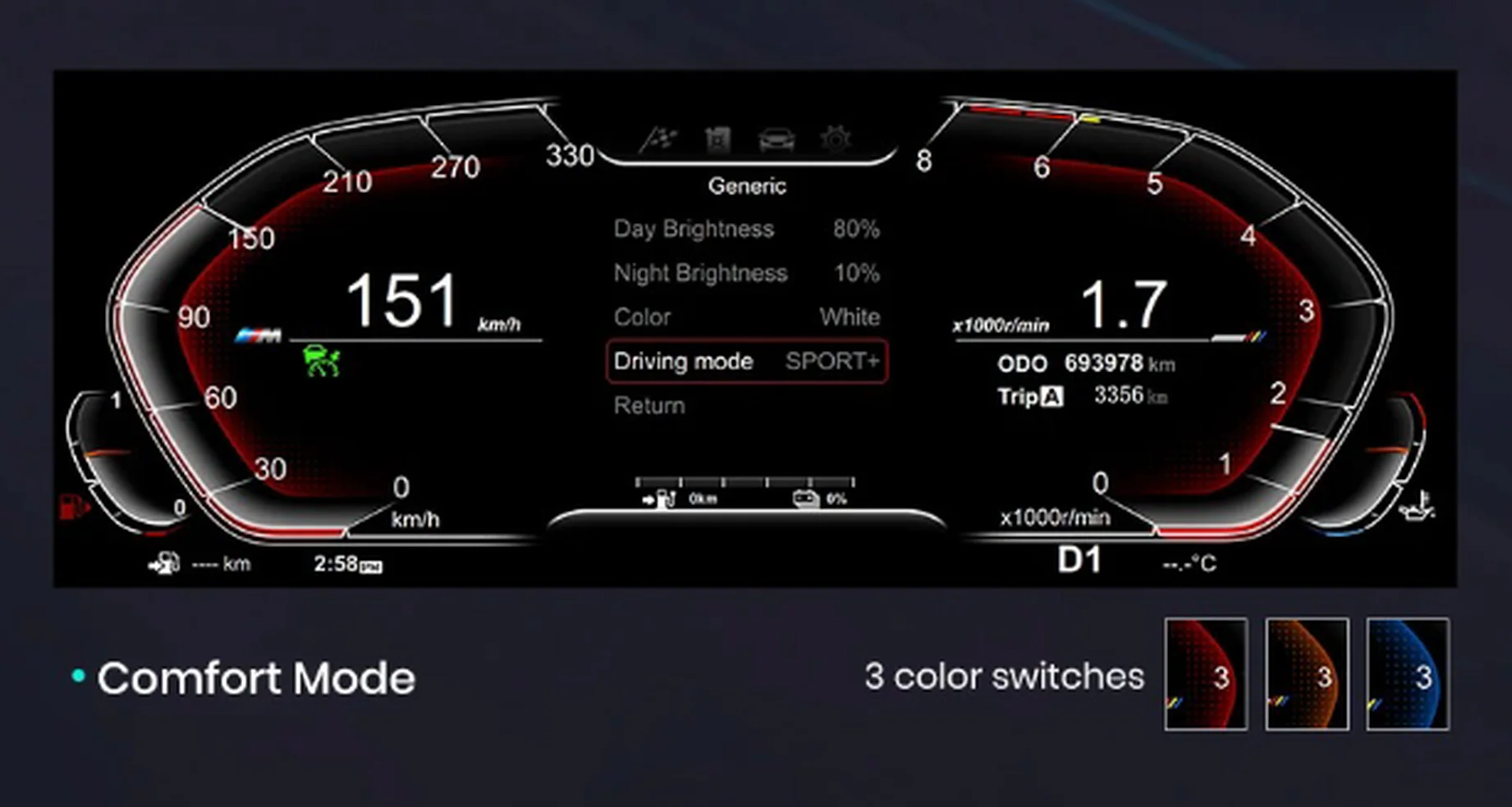 Cuadro de instrumentos digital LCD (panel de mandos) para BMW F45 F40 F50 F52 (2017-2022) - Image 3