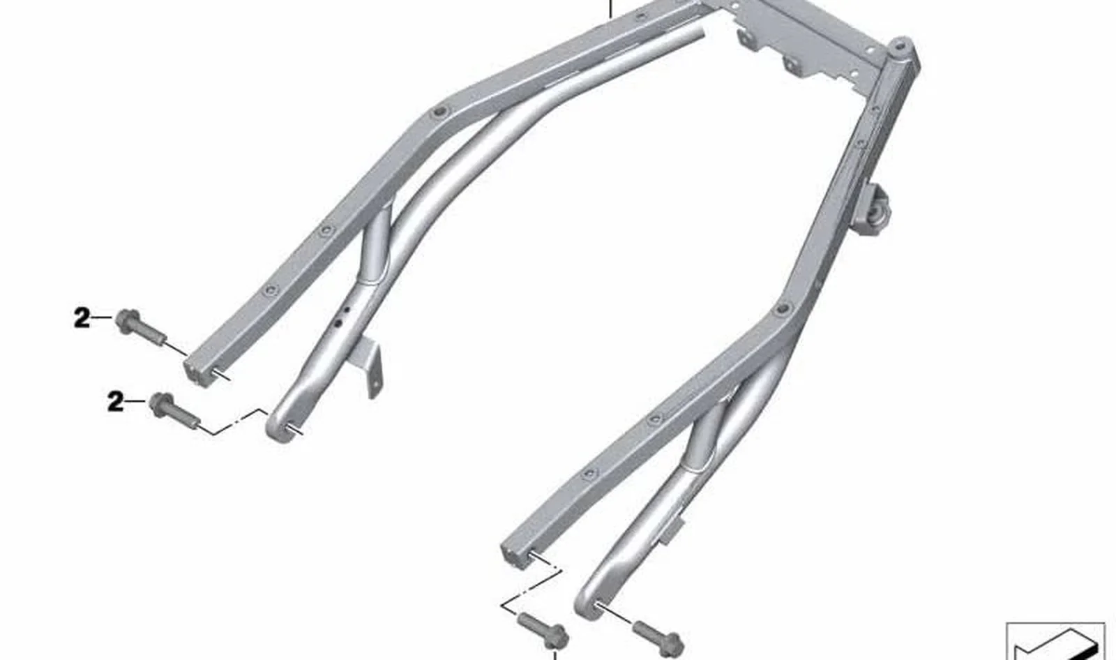 Cuadro trasero OEM 46518544820 para BMW Motorrad C evolution (K17) 2014-2020. Original BMW Motorrad.
