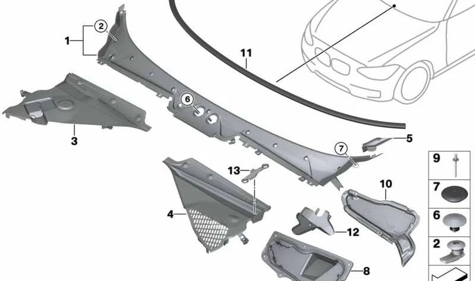 Cubierta cortavientos derecha OEM 51717308092 para BMW F20, F21, F22, F87 M2... y más. Original BMW. - Image 4