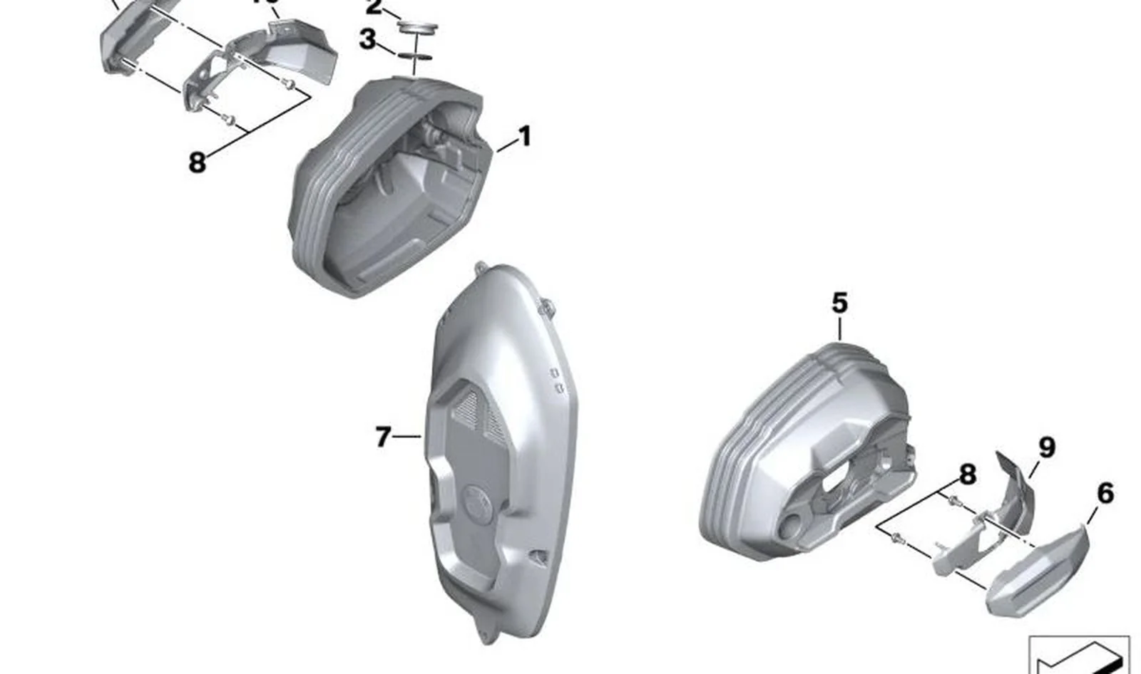 Cubierta de bujía izquierda OEM 11129445249 para motos BMW R nineT, R nineT Pure, R nineT Scrambler, R nineT Urban G/S… y más. Original BMW Motorrad.