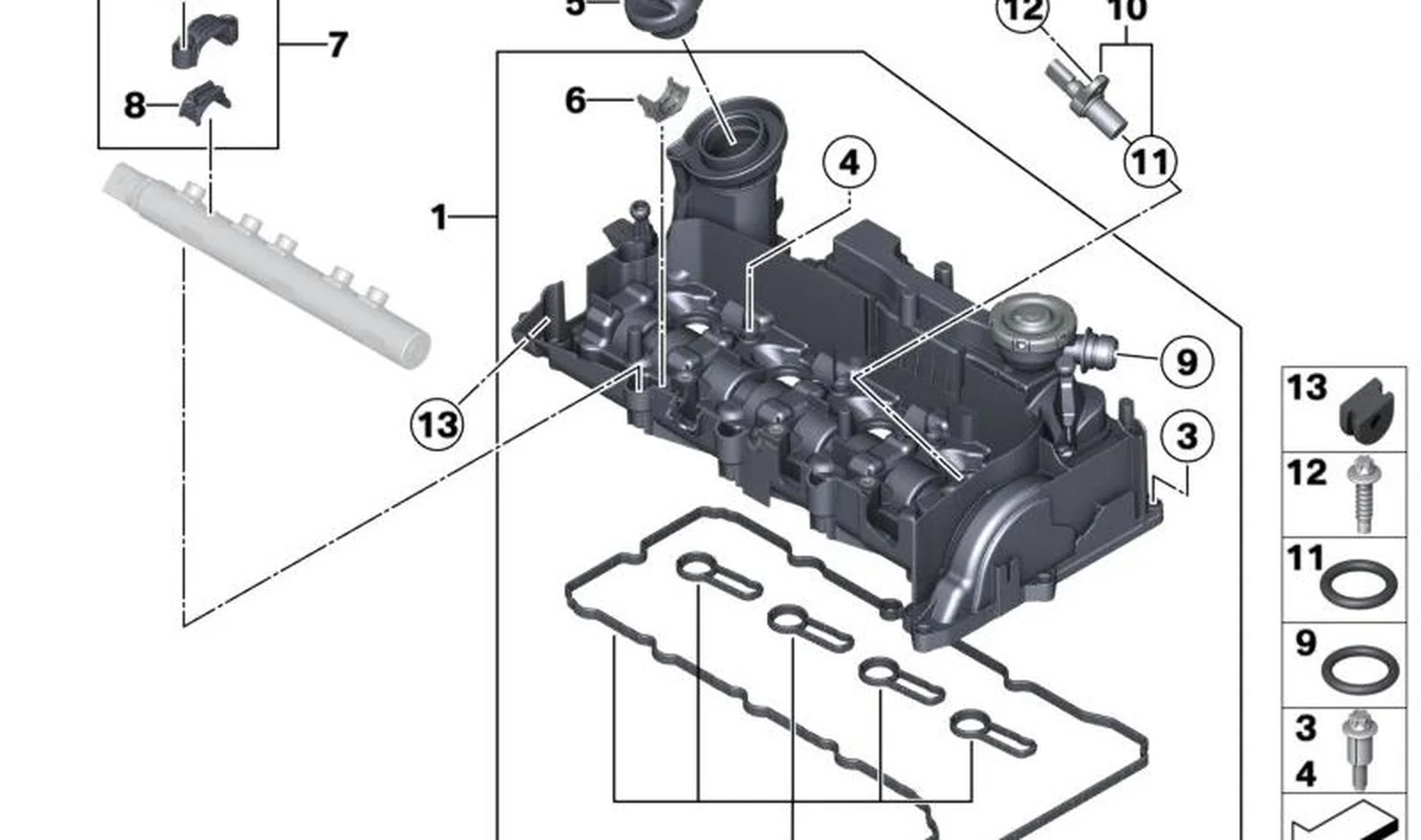 Cubierta de culata OEM 11128589943 para MINI R56 LCI, Clubman R55 LCI, Cabrio R57 LCI, Coupé R58, Roadster R59, Countryman R60, Paceman R61. Original MINI. - Image 2