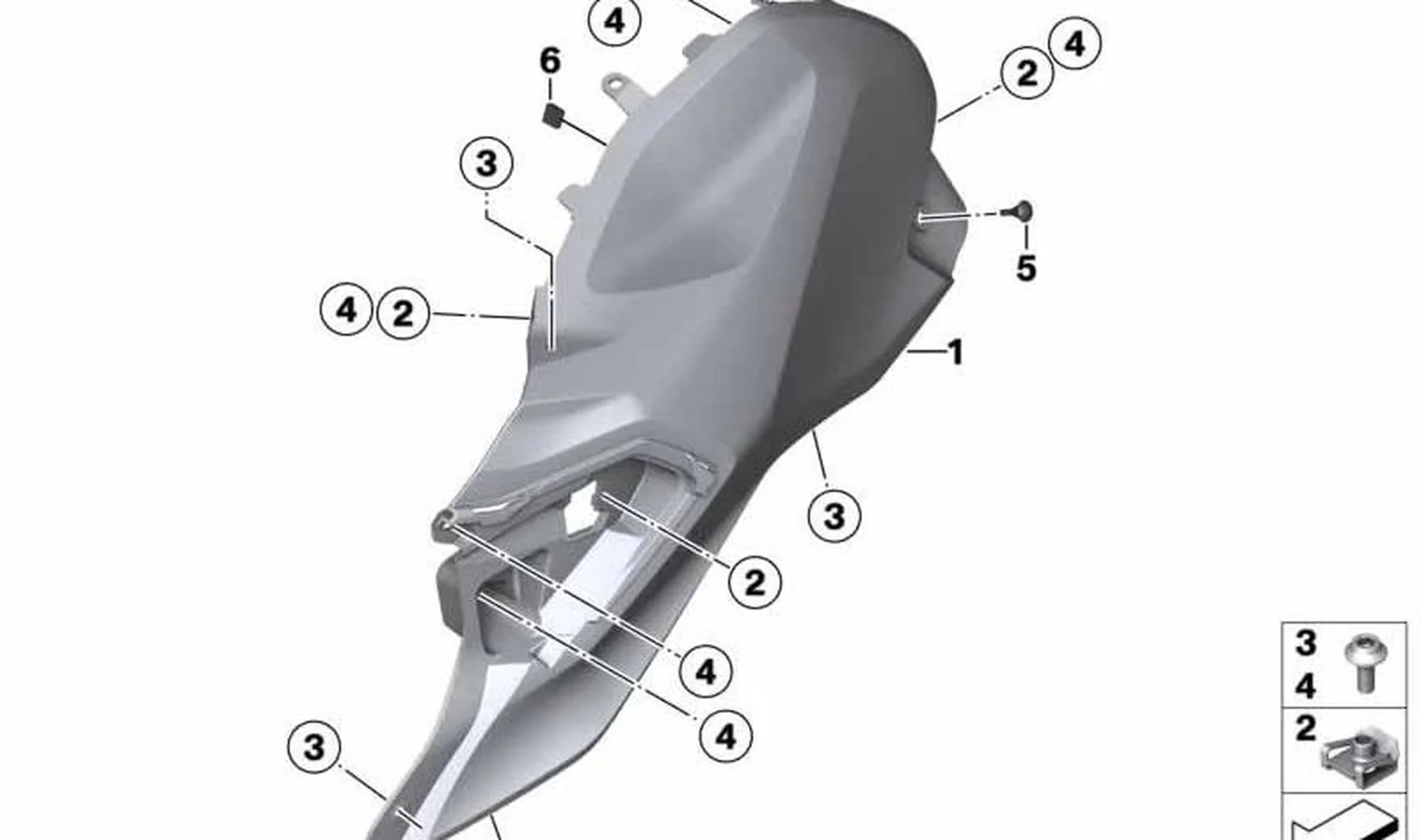 Cubierta de depósito pieza bruta izquierda OEM 46637922109 para motos BMW G 310 GS. Original BMW Motorrad.