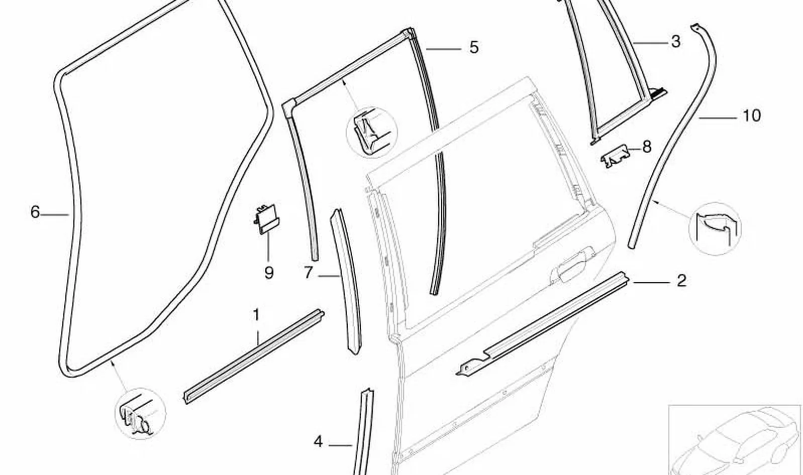 Cubierta de pozo de ventana interior izquierda OEM 51228174765 para BMW Serie 3 E36 (316i, CA71, CA72, CA91, CA92, CIT1, CE92). Original BMW. - Image 5