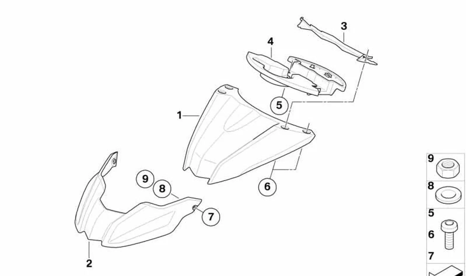 Cubierta de puente de horquilla OEM 46617712495 para motos BMW F 650 GS, F 800 GS. Original BMW Motorrad.