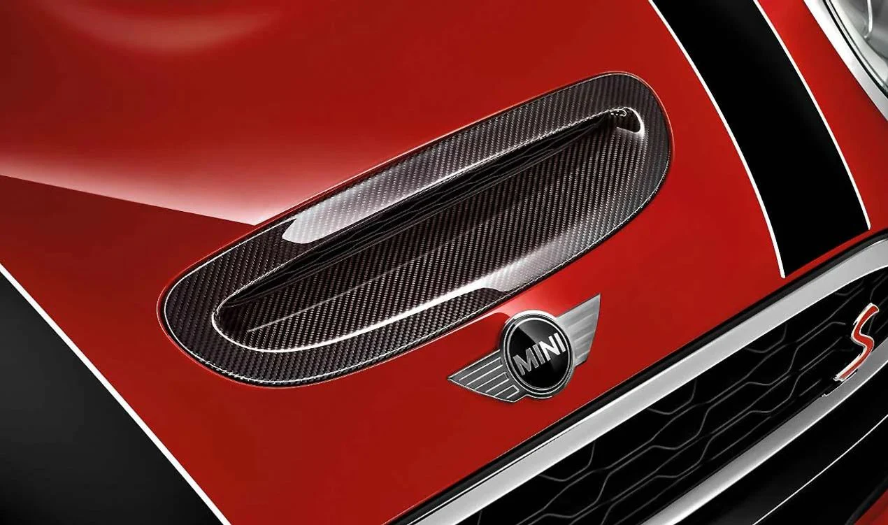 Cubierta de toma de aire del capó JCW en carbono OEM 51142353346 para MINI F54 Clubman, F55, F56, F57 Cabrio… y más. Original MINI. - Image 4