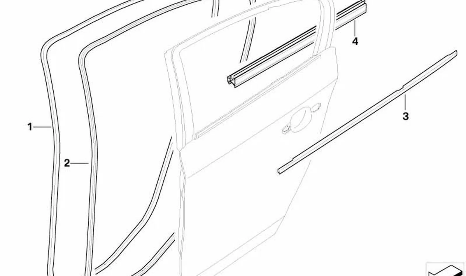 Cubierta exterior puerta trasera derecha OEM 51357220190 para BMW Serie 3 E90, E90 LCI. Original BMW. - Image 2
