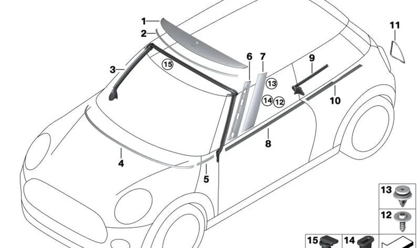 Cubierta pozo exterior derecha OEM 51337146092 para MINI R56, R56 LCI, Clubman R55, Clubman R55 LCI, Cabrio R57, Cabrio R57 LCI, Coupé R58, Roadster R59. Original MINI.