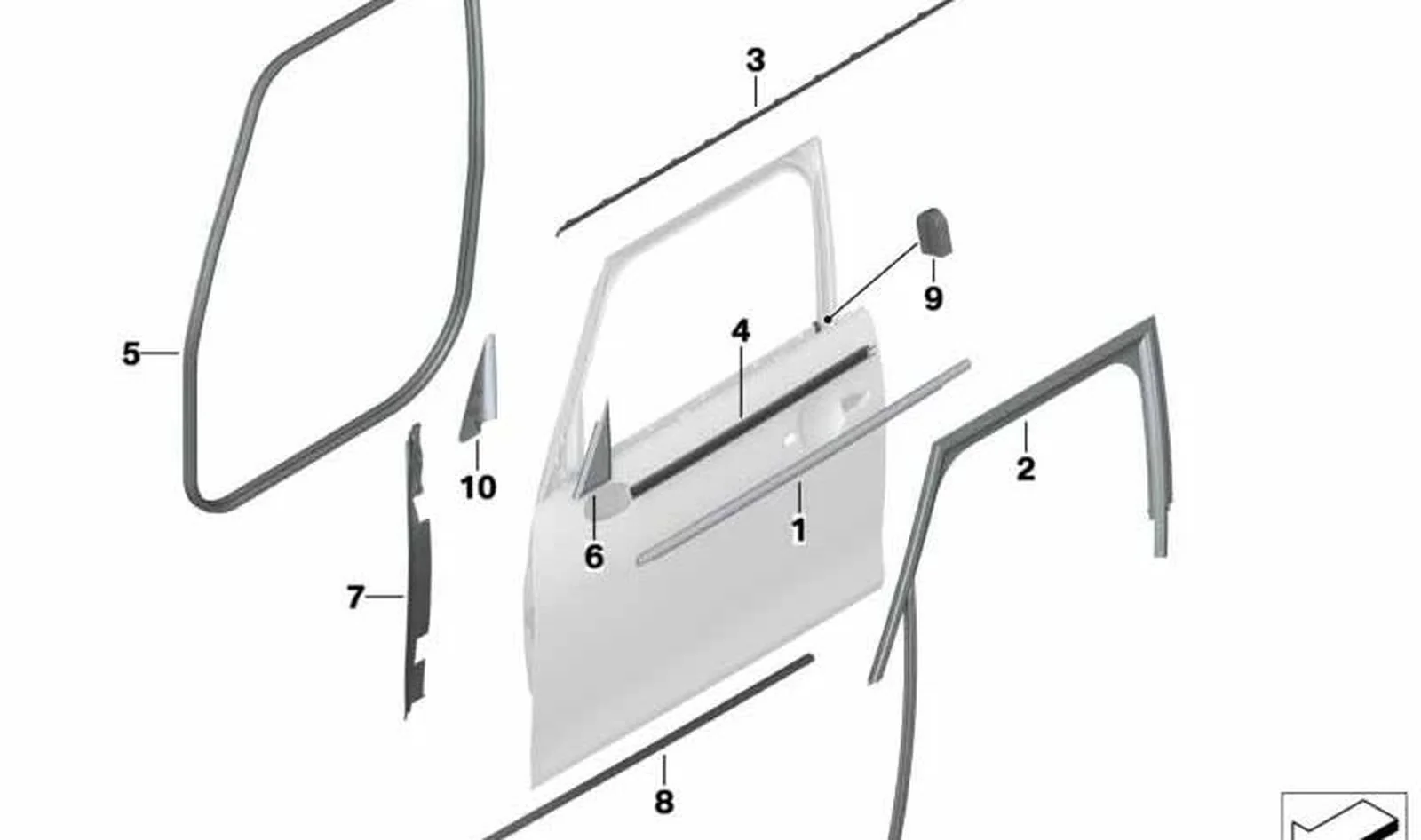 Cubierta triángulo guía delantera derecha OEM 51337338842 para MINI F55, F55 LCI. Original MINI.