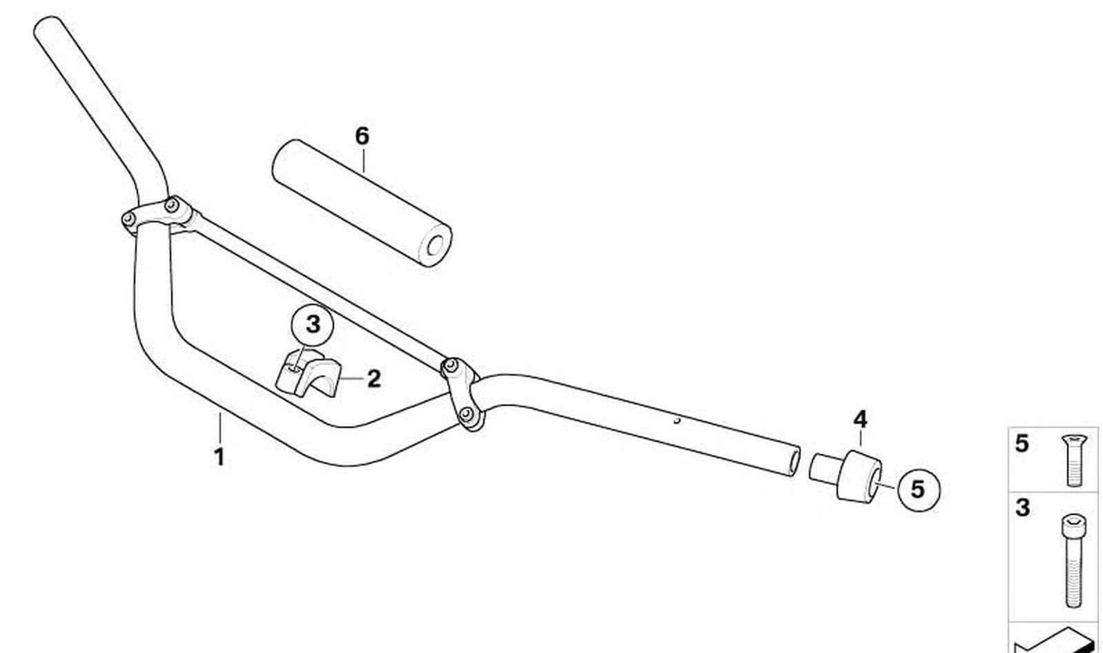 Cubierta tubo transversal negra/blanca OEM 46637696173 para motos BMW R1200GS, R1200GS Adventure. Original BMW Motorrad.
