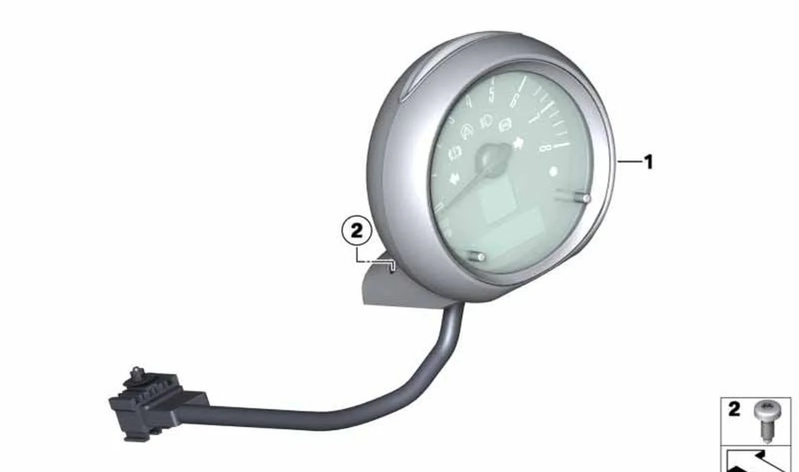 Cuentarrevoluciones acabado Brilliant Silver OEM 62109325825 para MINI R56, R56 LCI, Clubman R55, Cabrio R57, Coupé R58, Roadster R59, Countryman R60, Paceman R61... y más. Original MINI. - Image 2