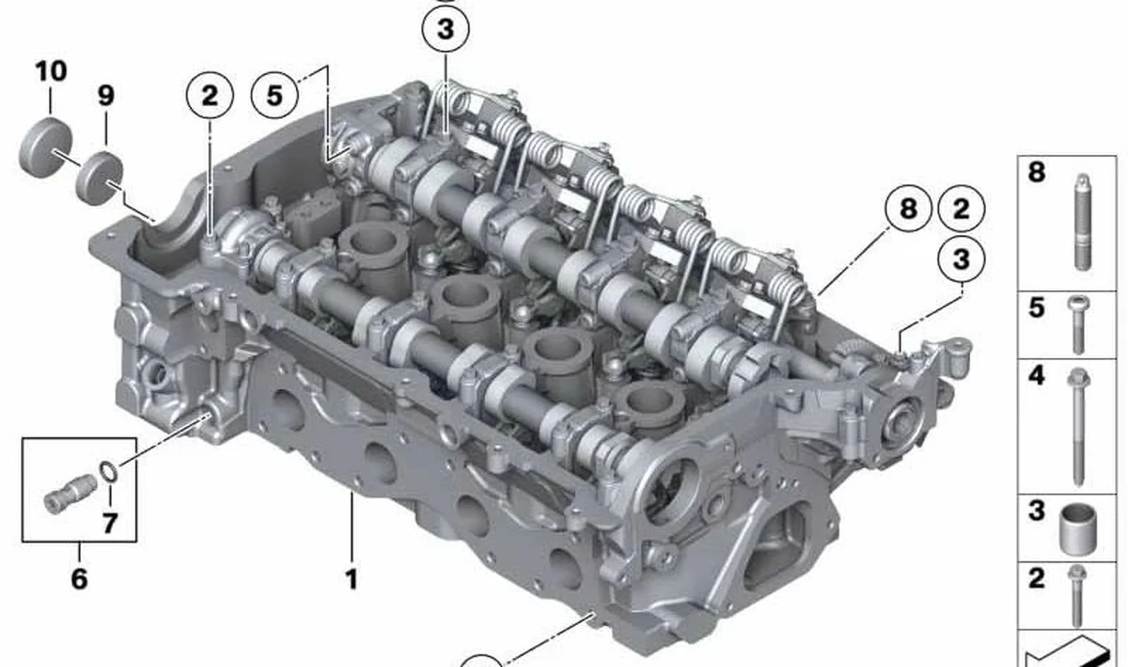 Culata con accionamiento de válvulas OEM 11122470427 para MINI R56, R55, R57, R60, R61... y más. Original MINI. - Image 2