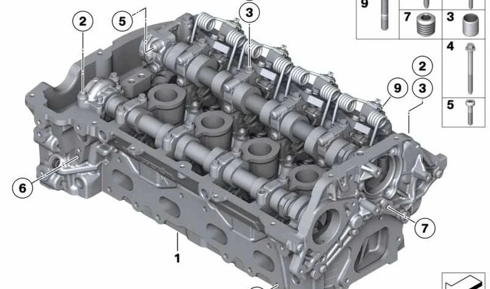 Culata con accionamiento de válvulas OEM 11122470431 para MINI R56 LCI, Clubman R55 LCI, Cabrio R57 LCI, Coupé R58, Roadster R59... y más. Original MINI.