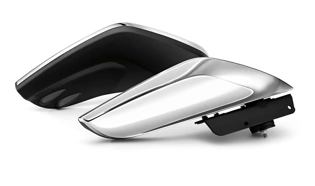 Deflector de viento cromado izquierdo OEM 46638557487 para motos BMW K 1600 GT, K 1600 GTL, K 1600 Bagger. Original BMW Motorrad.