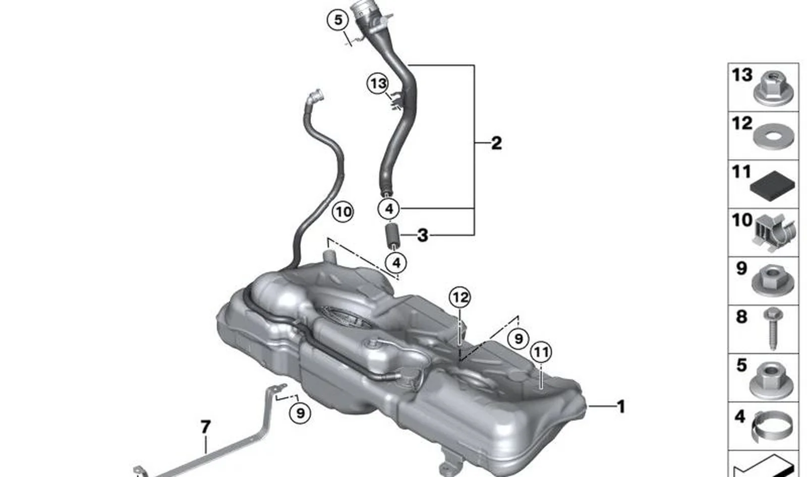 Depósito de combustible de plástico 44L OEM 16117440792 para MINI F56, F56 LCI, F55, F55 LCI, Cabrio F57. Original MINI. - Image 2