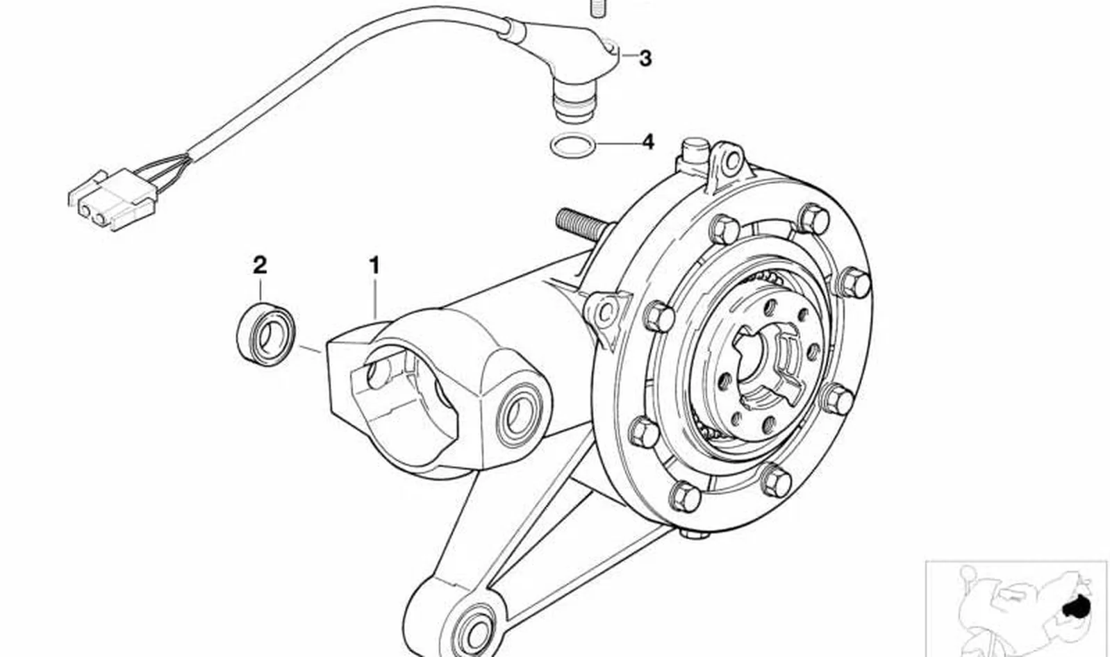Diferencial trasero OEM 33117668740 para motos BMW R1150R, R850R, Rockster. Original BMW Motorrad.