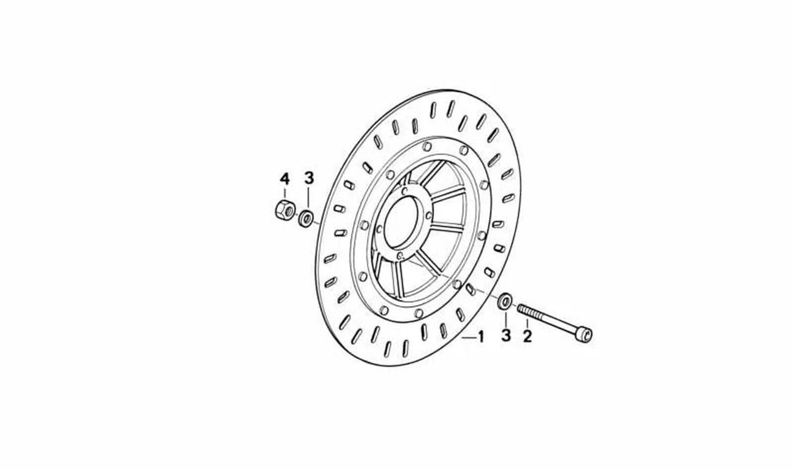 Disco de freno flotante delantero derecho OEM 34112316070 para motos BMW K75, K100, K100 RS, K100 LT… y más. Original BMW Motorrad.