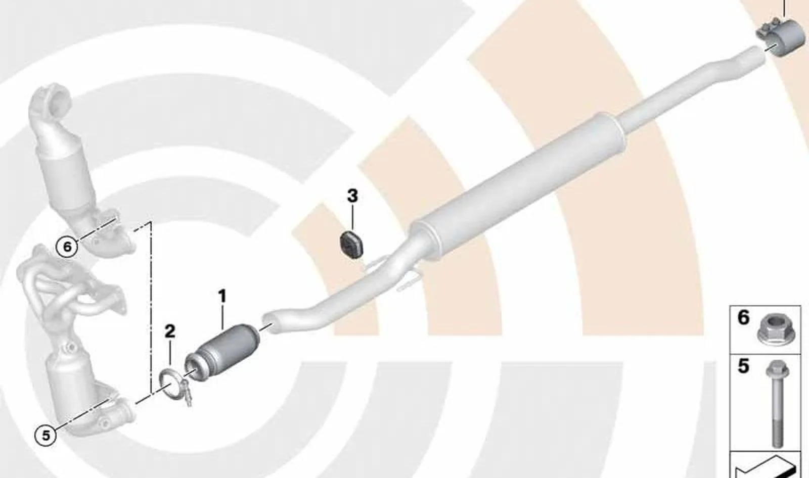 Elemento de desacoplamiento OEM 18302455550 para MINI R56, Clubman R55, Cabrio R57, Coupé R58, Roadster R59, Countryman R60, Paceman R61... y más. Original MINI. - Image 4