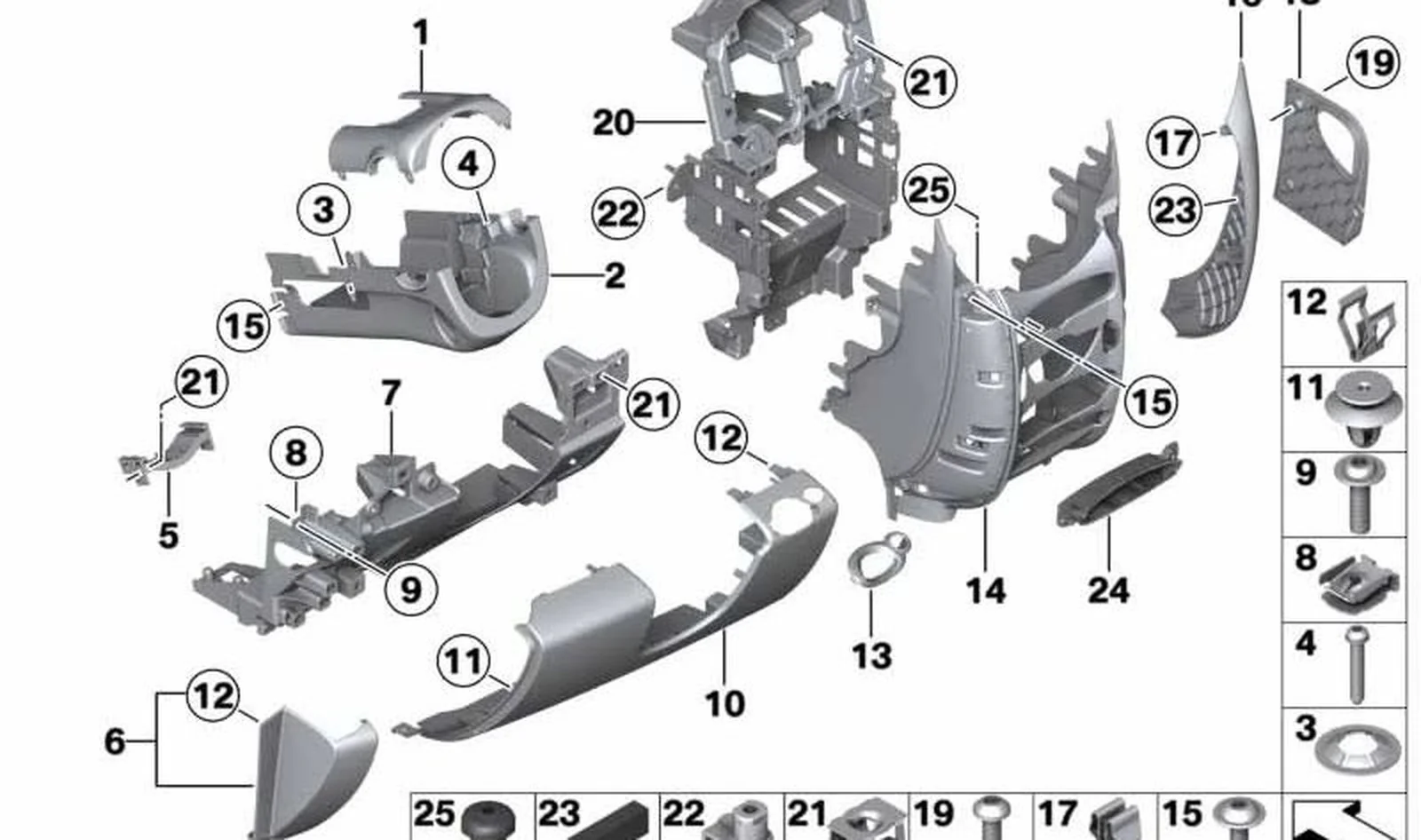 Elemento deslizante columna dirección OEM 51459804149 para MINI Countryman R60, Paceman R61. Original MINI.