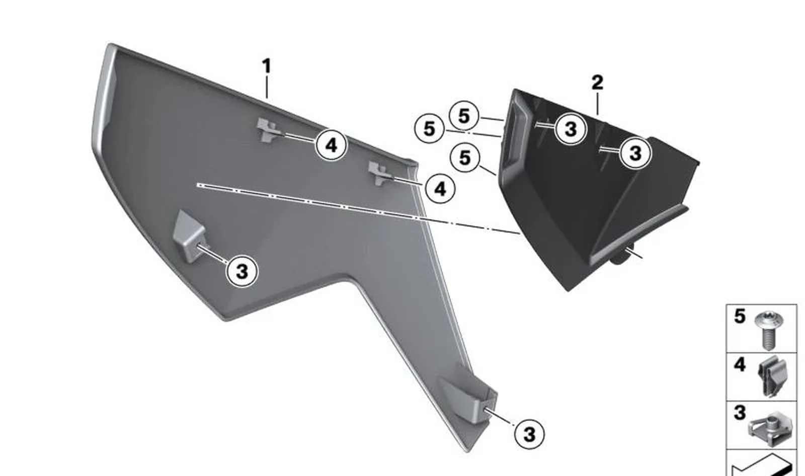 Embellcedor interior aleta lateral izquierda OEM 46639445277 para motos BMW CCE04 (C Series) y más. Original BMW Motorrad.