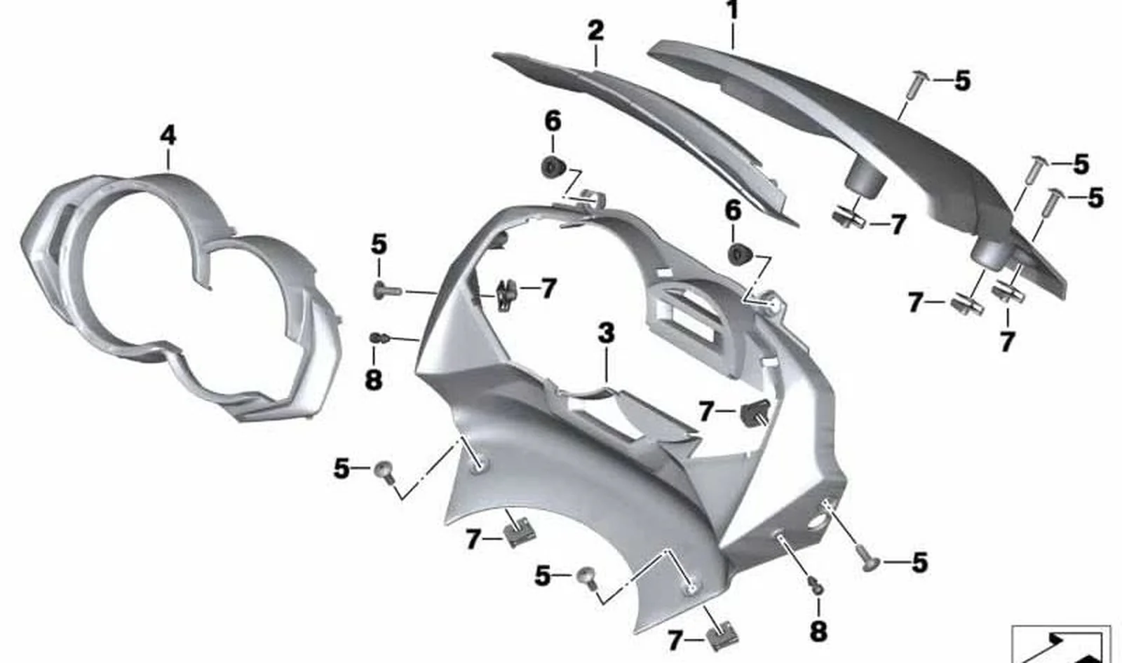 Embellecedor combinación de instrumentos OEM 46638527085 para BMW Motorrad C 650 GT (K19). Original BMW Motorrad.