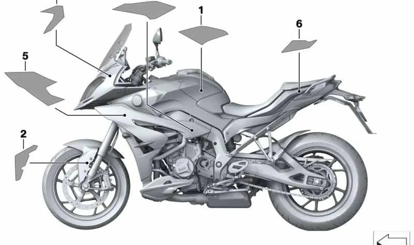 Embellecedor lateral delantero derecho OEM 51148561448 para BMW Motorrad S 1000 XR. Original BMW Motorrad.