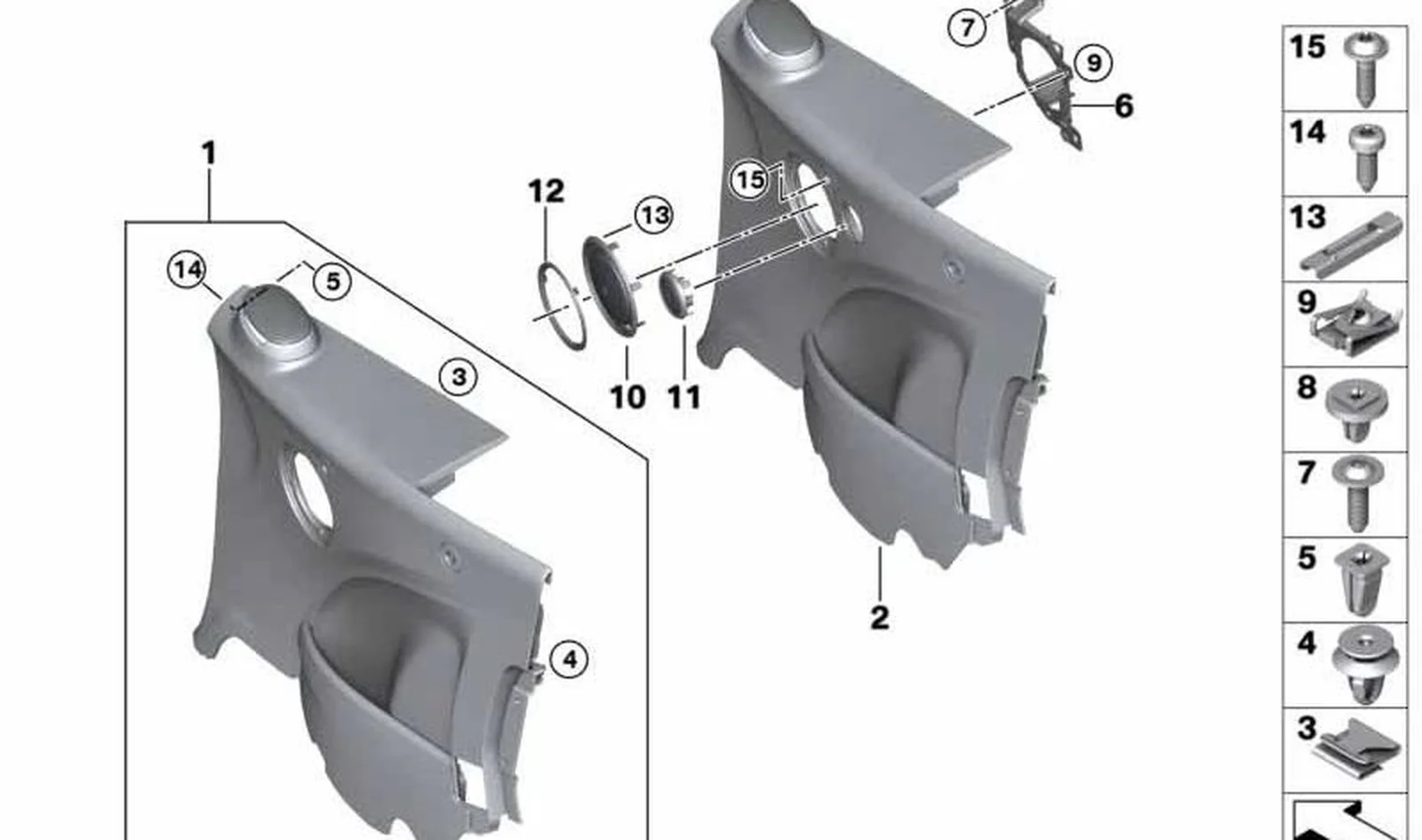 Embellecedor para altavoz trasero izquierdo OEM 51437417370 en negro para MINI Cabrio F57, F57 LCI. Original MINI. - Image 2